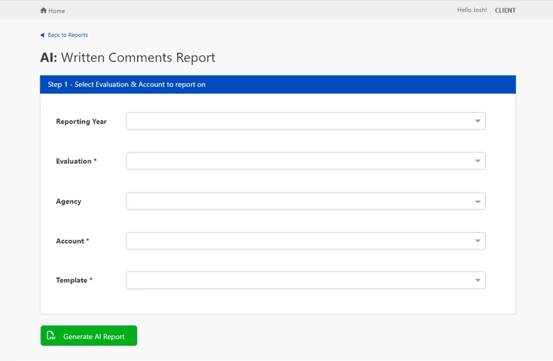 Agency management software using AI screenshot